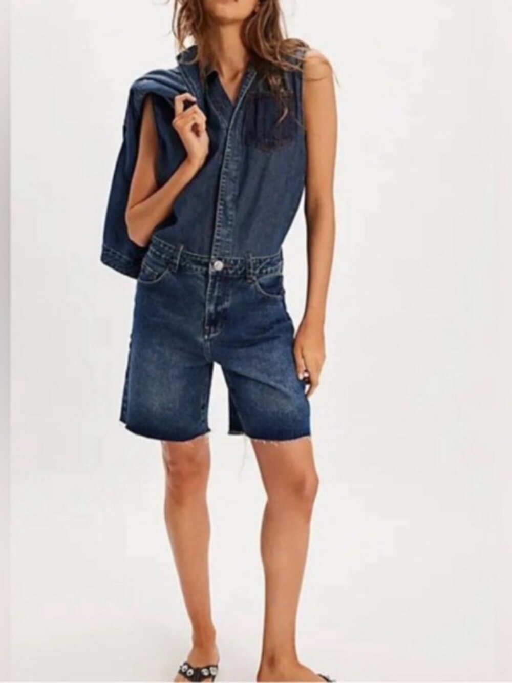 FREE PEOPLE x ONE TEASPOON Jackson Denim Jumpsuit in Phoenix Blue Size S NWT